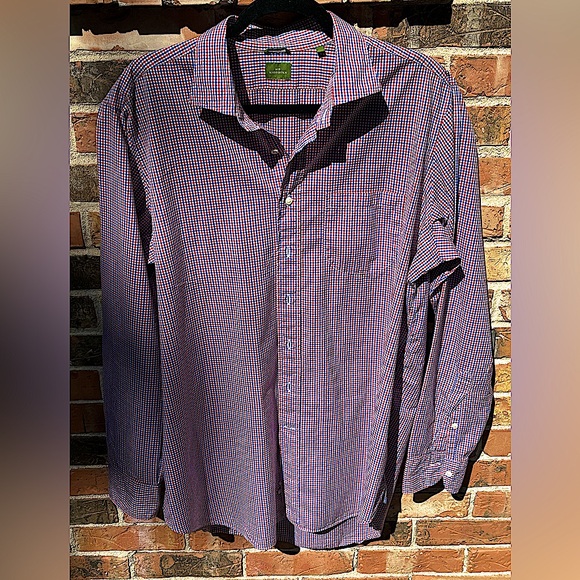 Sid Mashburn Blue/ Red Check Shirt. Wing Collar, 100% Cotton Men’s XL Slim Fit - Picture 10 of 13